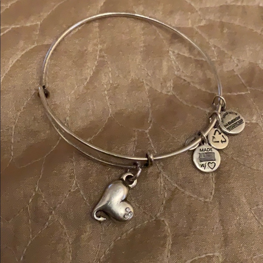 Alex and Ani Heart Charm Bangle